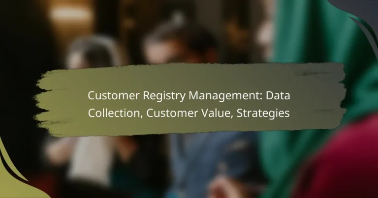 Customer Registry Management: Data Collection, Customer Value, Strategies