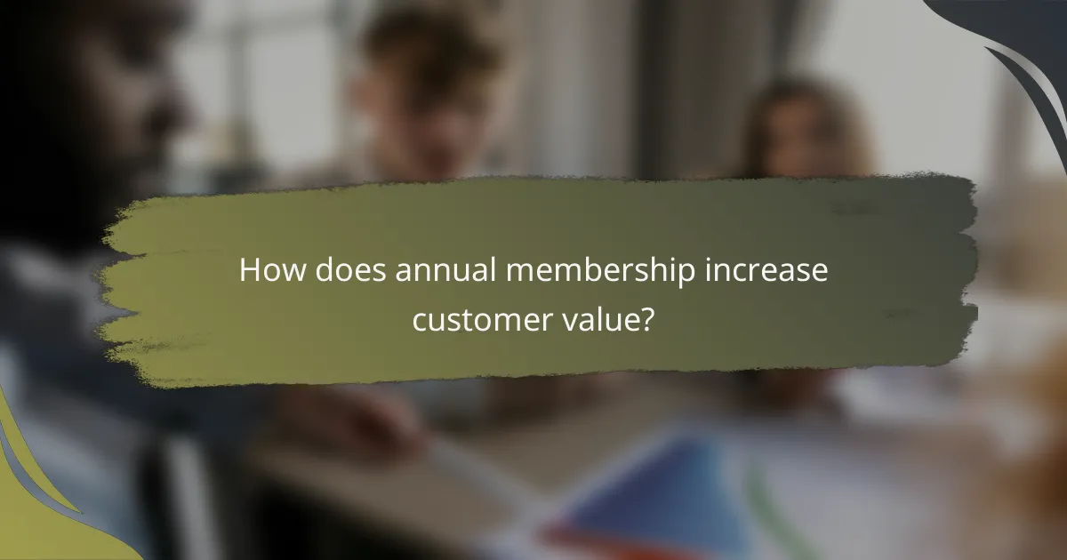 How does annual membership increase customer value?