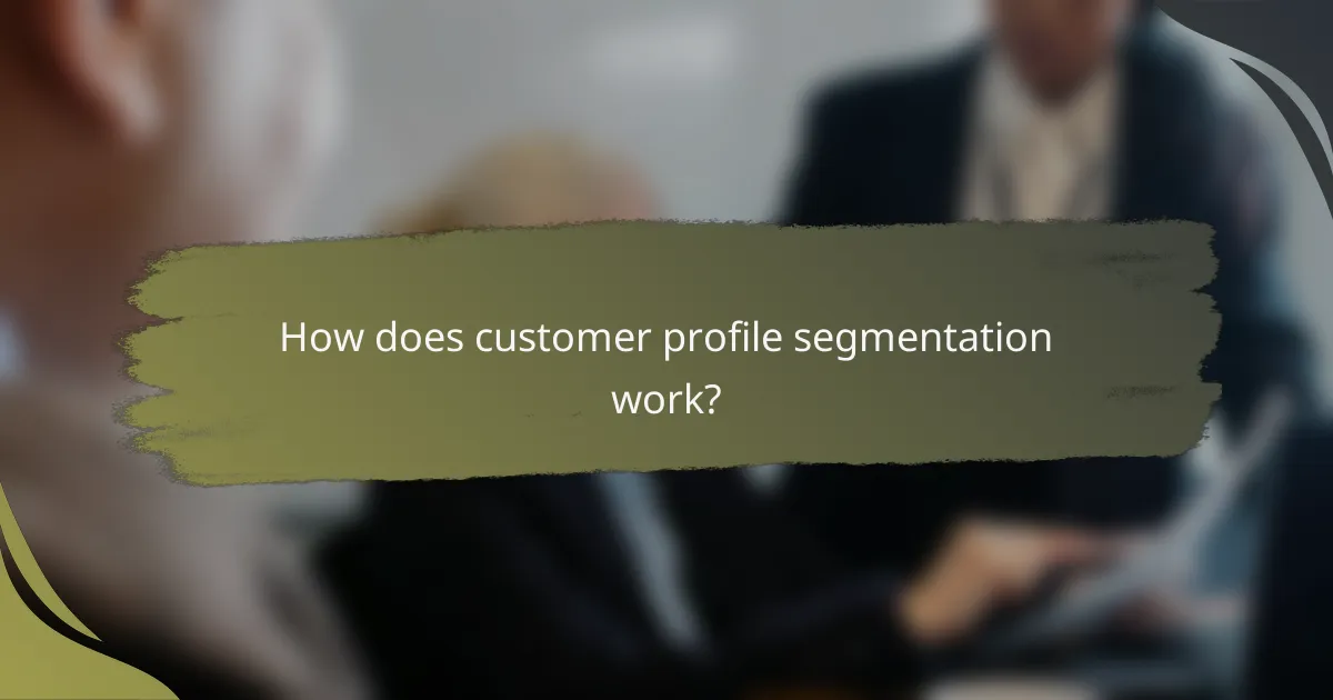 How does customer profile segmentation work?
