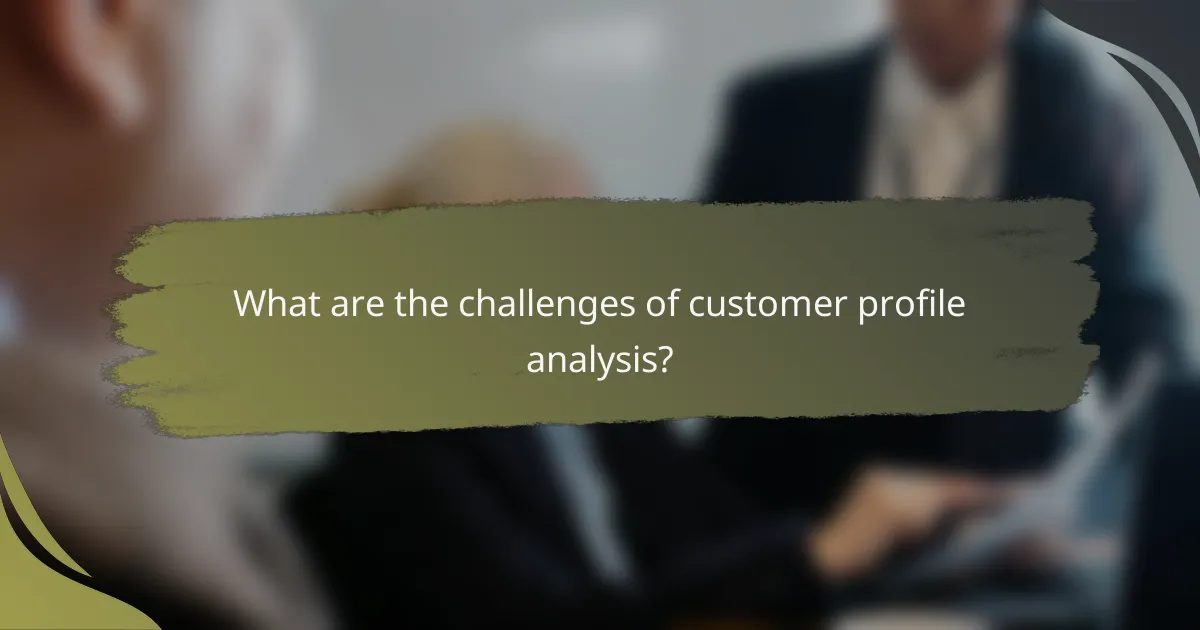 What are the challenges of customer profile analysis?