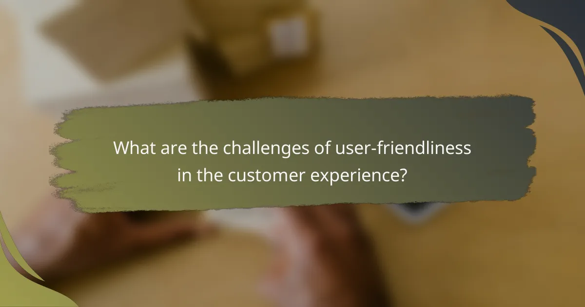 What are the challenges of user-friendliness in the customer experience?